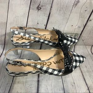 Sam Edelman SZ 9 - B & W Houndstooth Slingback Ballet Flat